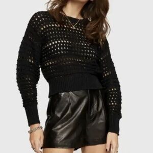 Rebecca Minkoff Open Knit Black Sweater Size Small
